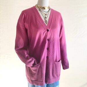 Ombre Color Cardigan Sweater Pink Purple